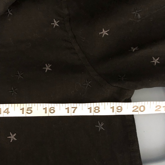 Rails Robyn Embroidered Star Shirt Tie Sleeve Button Down Black S - Picture 9 of 12